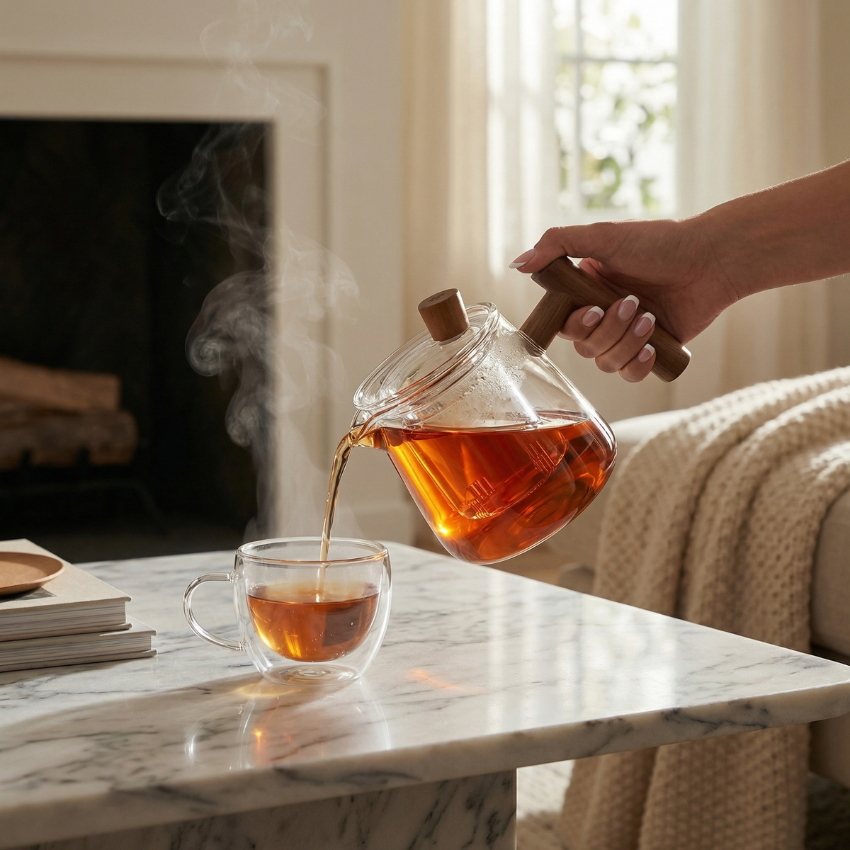 Elegant Glass Teapot with Detachable Infuser | 550ml Capacity for Effortless Brewing