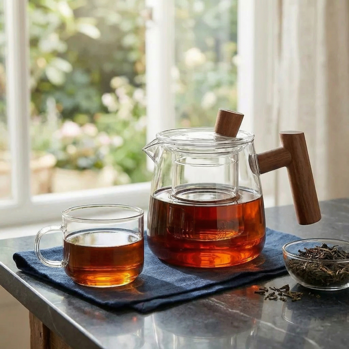 Elegant Glass Teapot with Detachable Infuser | 550ml Capacity for Effortless Brewing