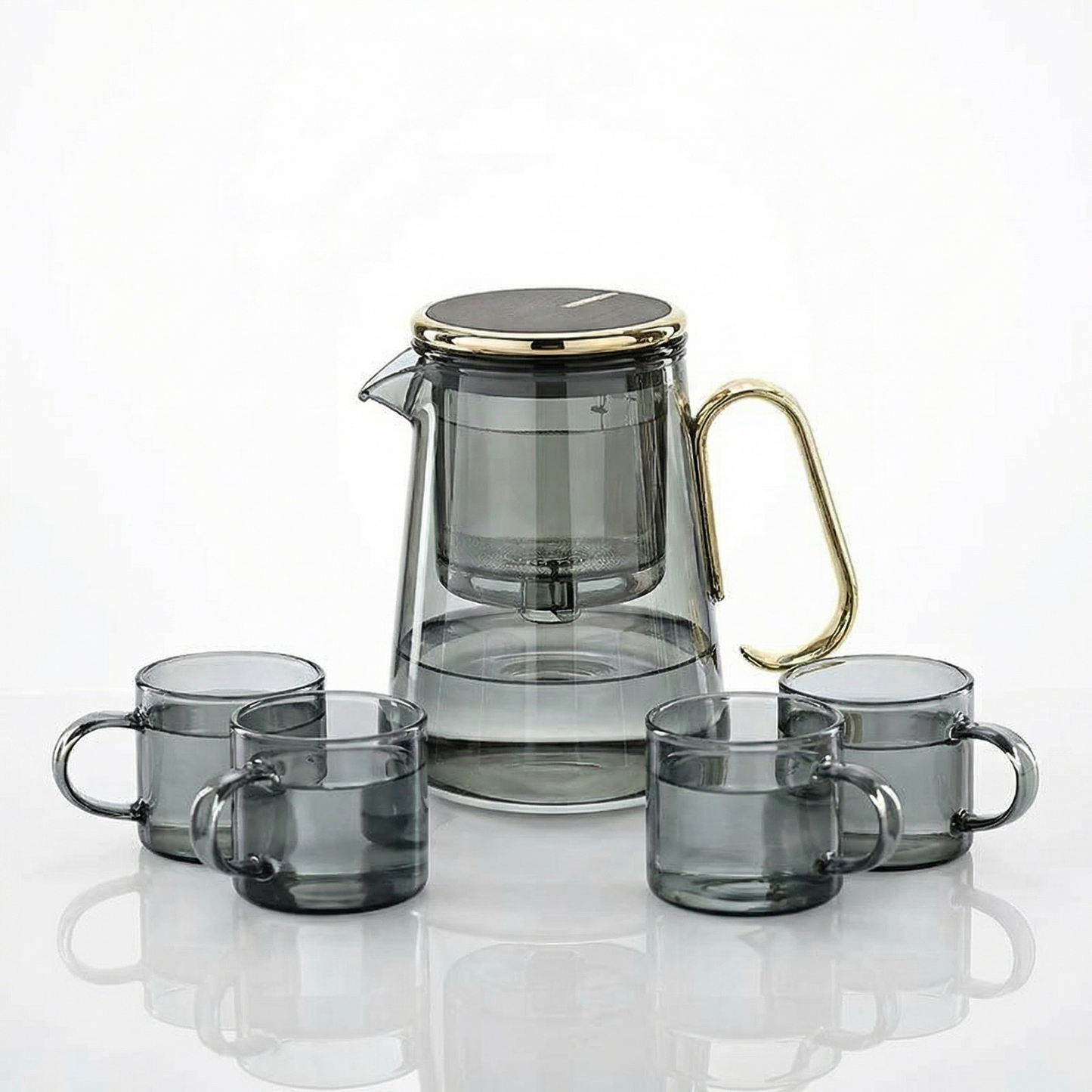 Magnetic Glass Teapot with Tea Release Switch | Compact Design for Effortless Brewing