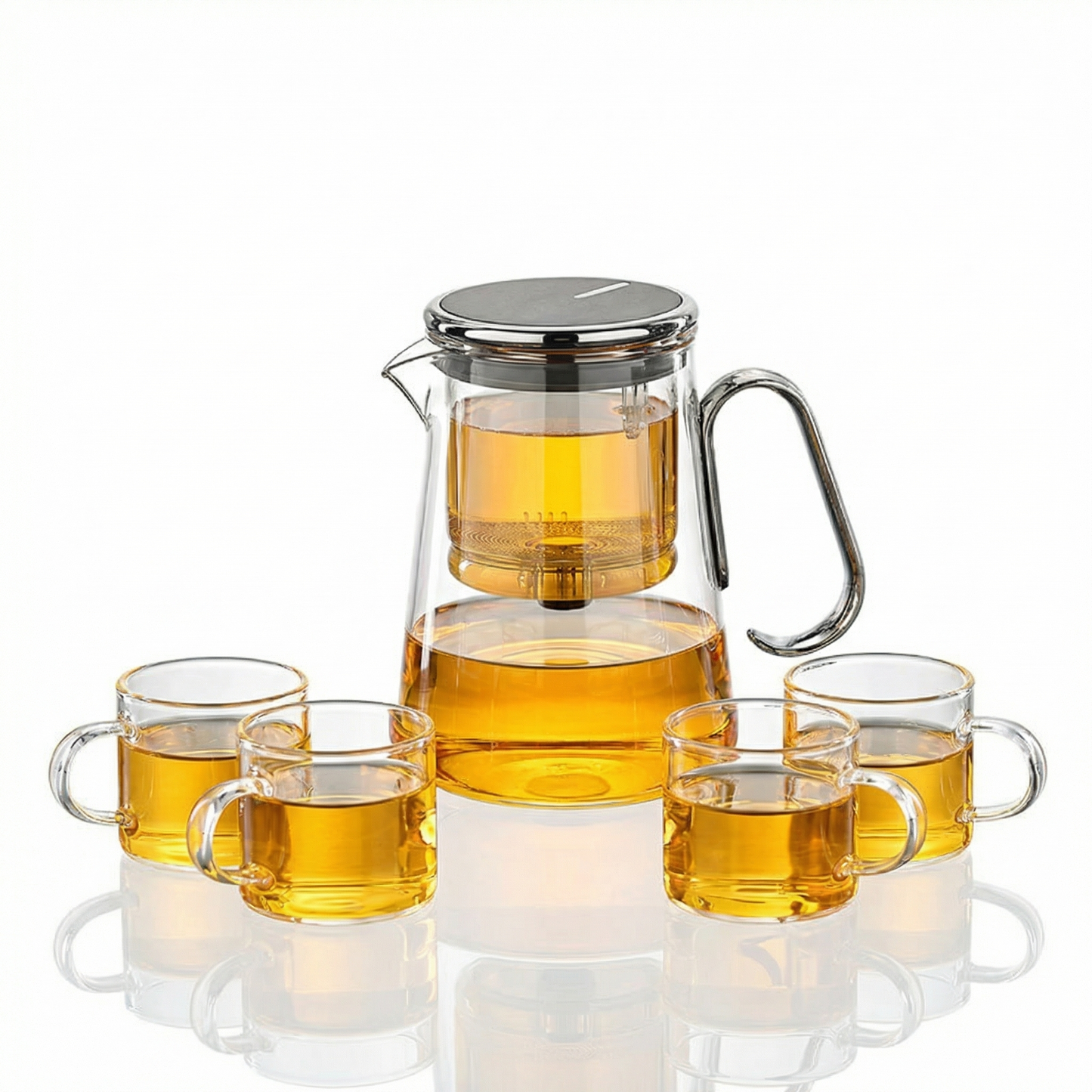 Magnetic Glass Teapot with Tea Release Switch | Compact Design for Effortless Brewing