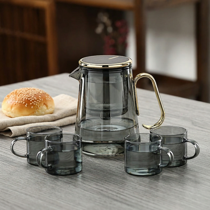 Magnetic Glass Teapot with Tea Release Switch | Compact Design for Effortless Brewing