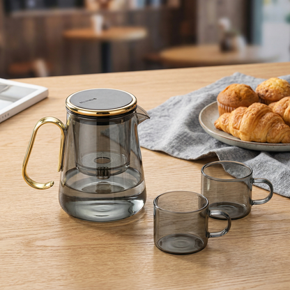 Magnetic Glass Teapot with Tea Release Switch | Compact Design for Effortless Brewing