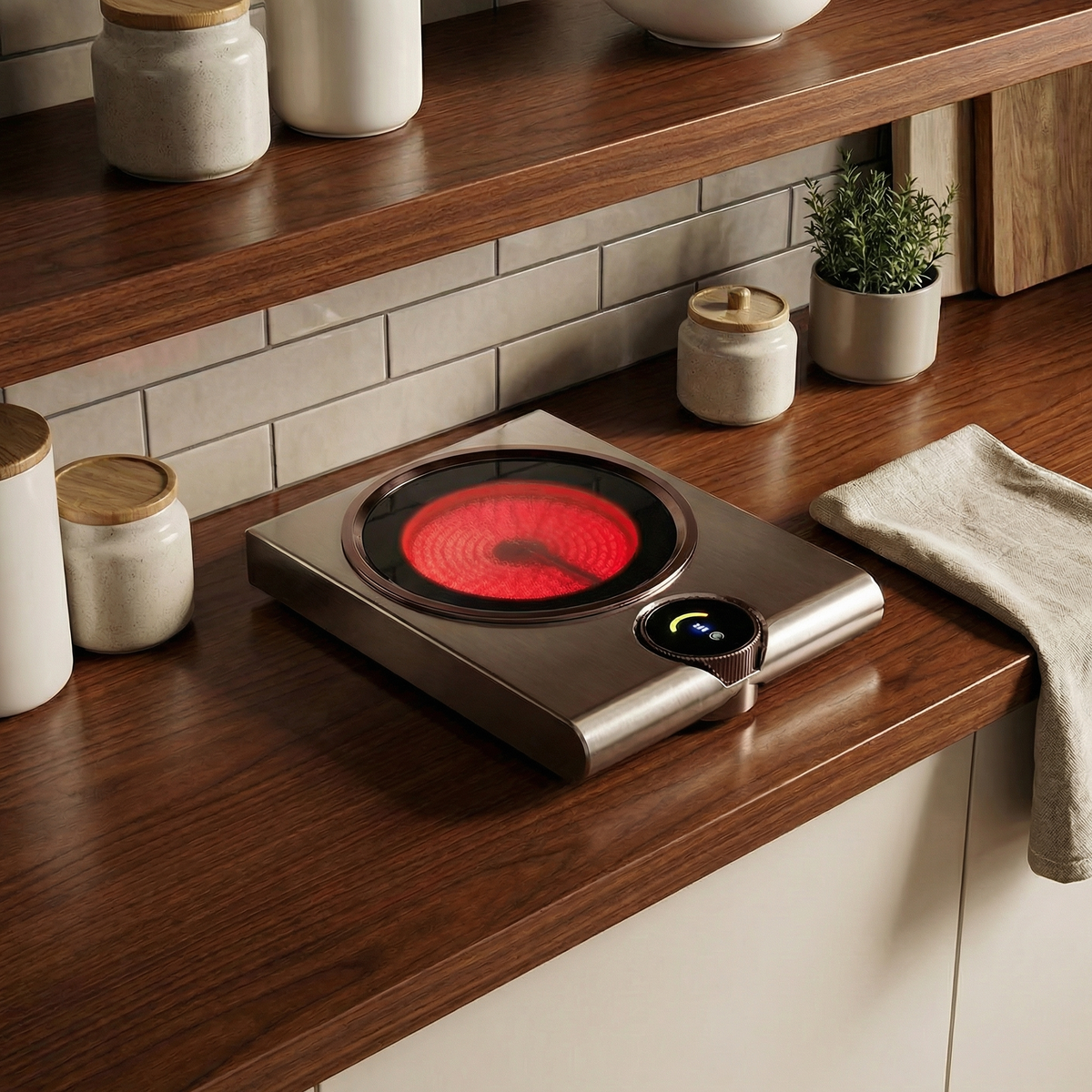 Electric Ceramic Hot Plate with Rapid Heating & Touch Controls
