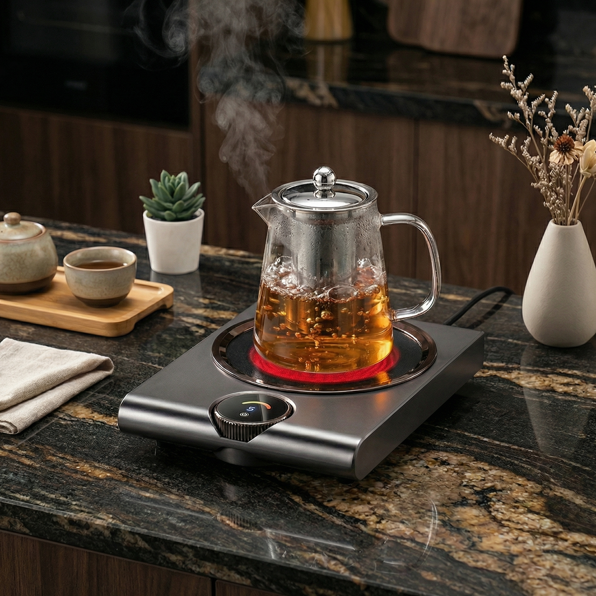 Electric Ceramic Hot Plate with Rapid Heating & Touch Controls
