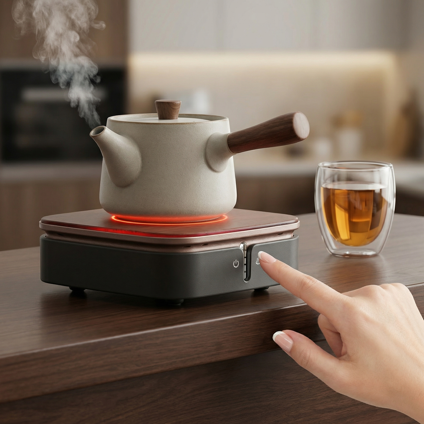Electric Hot Plate for Cooking with Fast Heating & Touch Controls | Compact Design for Effortless Brewing