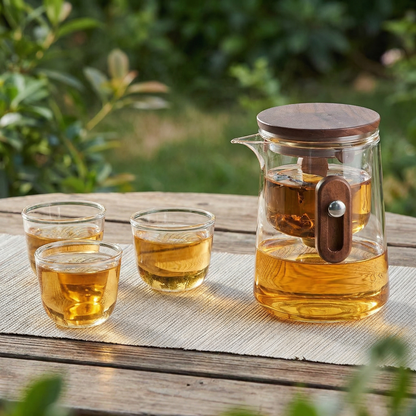 Travel Glass Tea Set with Advanced Filtration System | Compact Design for Freshly Brewed Tea On-the-Go