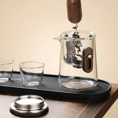 Travel Glass Tea Set with Advanced Filtration System | Compact Design for Freshly Brewed Tea On-the-Go