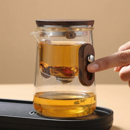 Travel Glass Tea Set with Advanced Filtration System | Compact Design for Freshly Brewed Tea On-the-Go