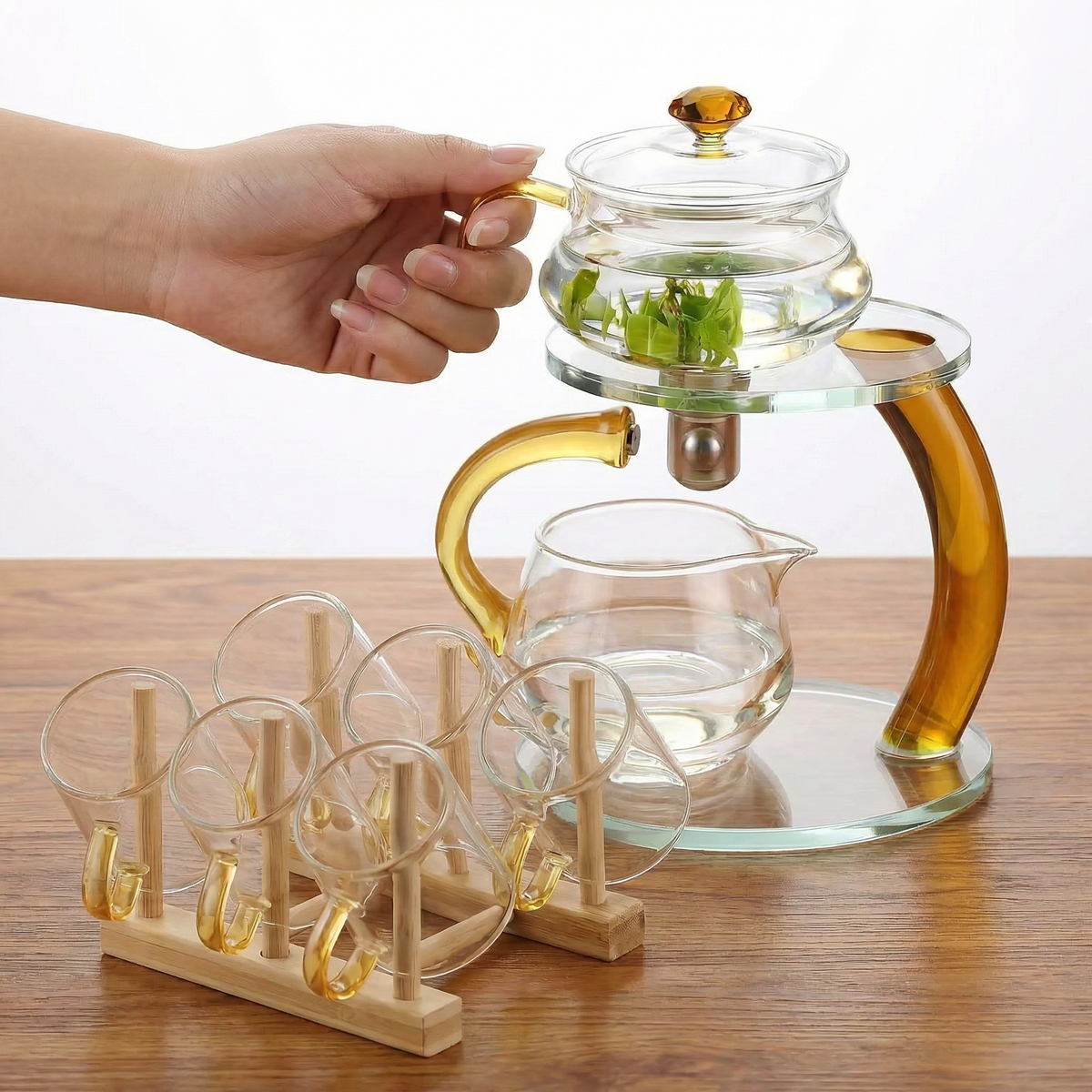 Elegant Glass Teapot with Magnetic Infuser | Health-Boosting Design for Enhanced Tea Experience