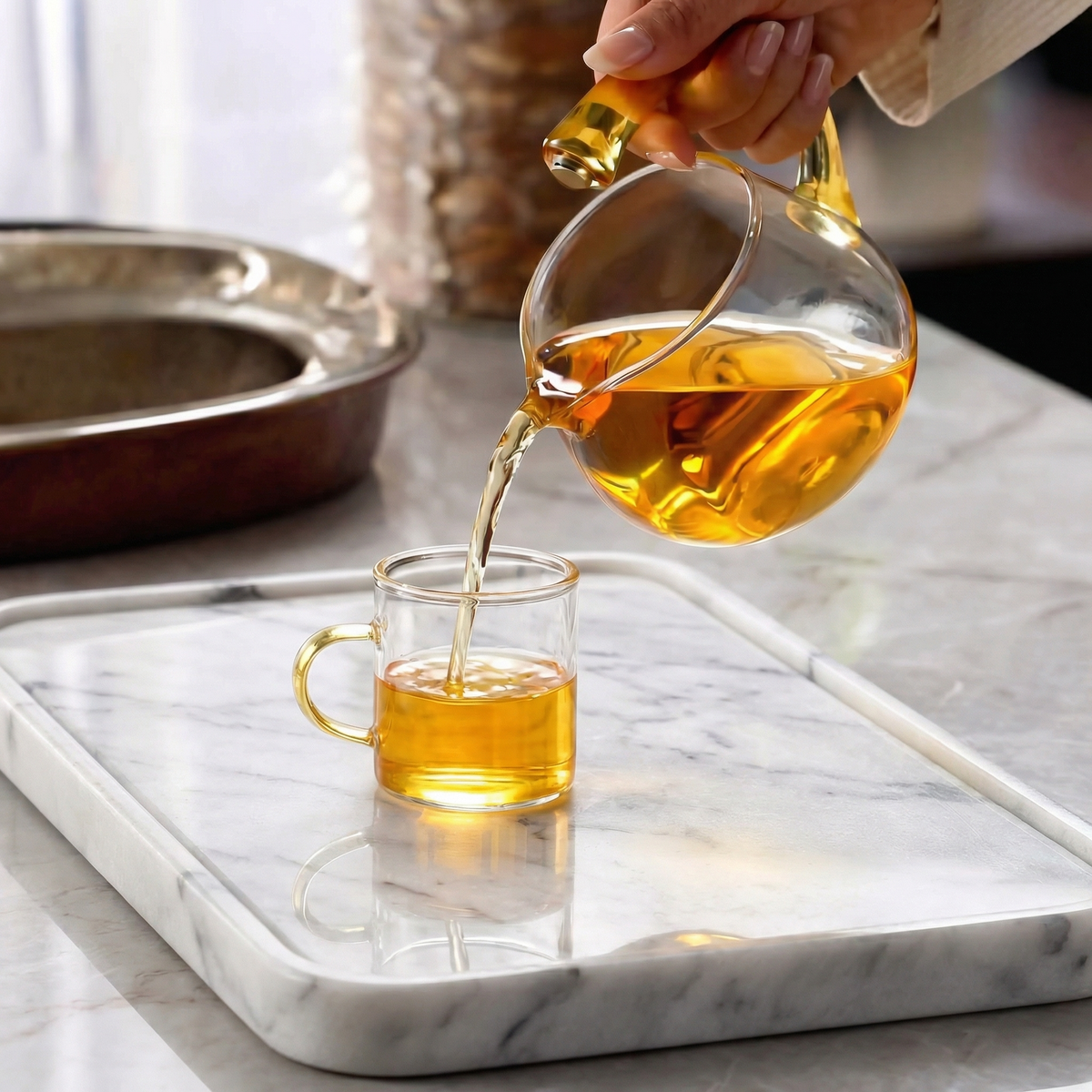 Elegant Glass Teapot with Magnetic Infuser | Health-Boosting Design for Enhanced Tea Experience