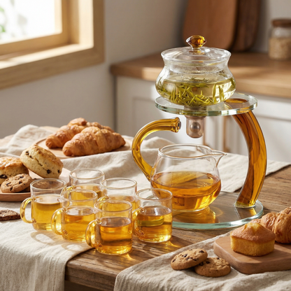 Elegant Glass Teapot with Magnetic Infuser | Health-Boosting Design for Enhanced Tea Experience