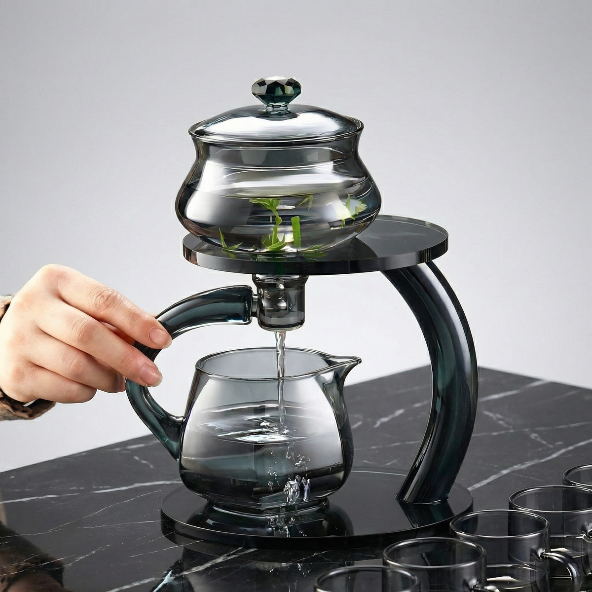 Elegant Glass Teapot with Magnetic Infuser | Health-Boosting Design for Enhanced Tea Experience