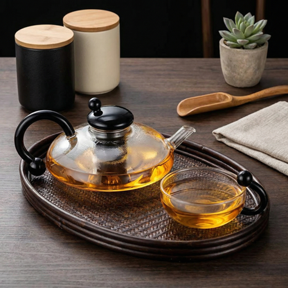 Elegant Filtration Teapot Set with Semi-Automatic System | 600ml Capacity for Pure Tea Enjoyment