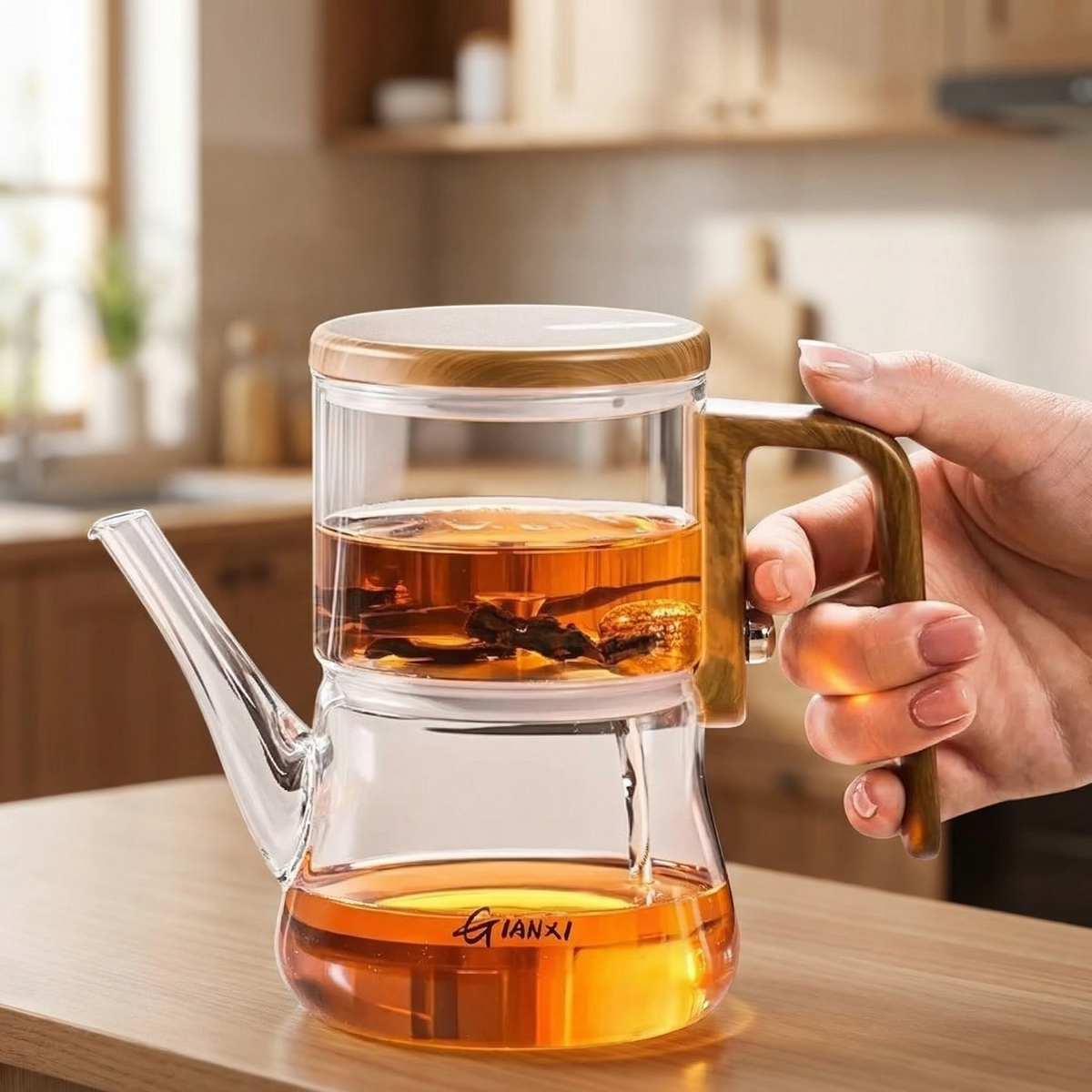 Borosilicate Glass Teapot with Infuser & Magnetic Filtration