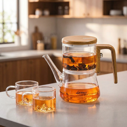 Borosilicate Glass Teapot with Infuser & Magnetic Filtration