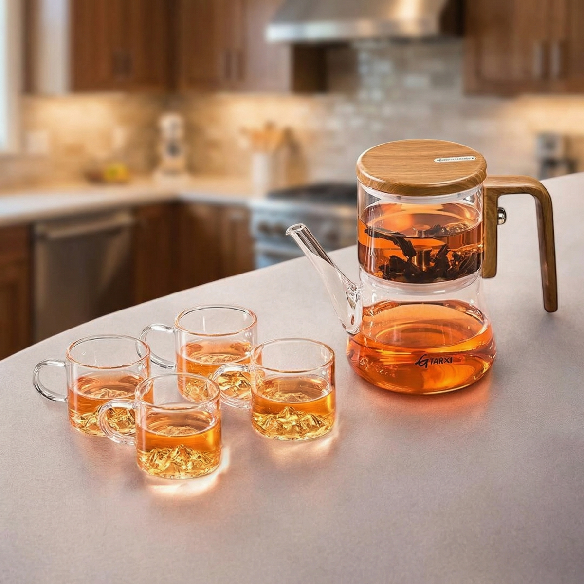 Borosilicate Glass Teapot with Infuser & Magnetic Filtration