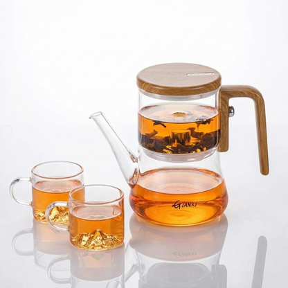 Borosilicate Glass Teapot with Infuser & Magnetic Filtration