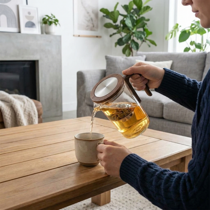 Glass Teapot with Magnetic Tea Release System