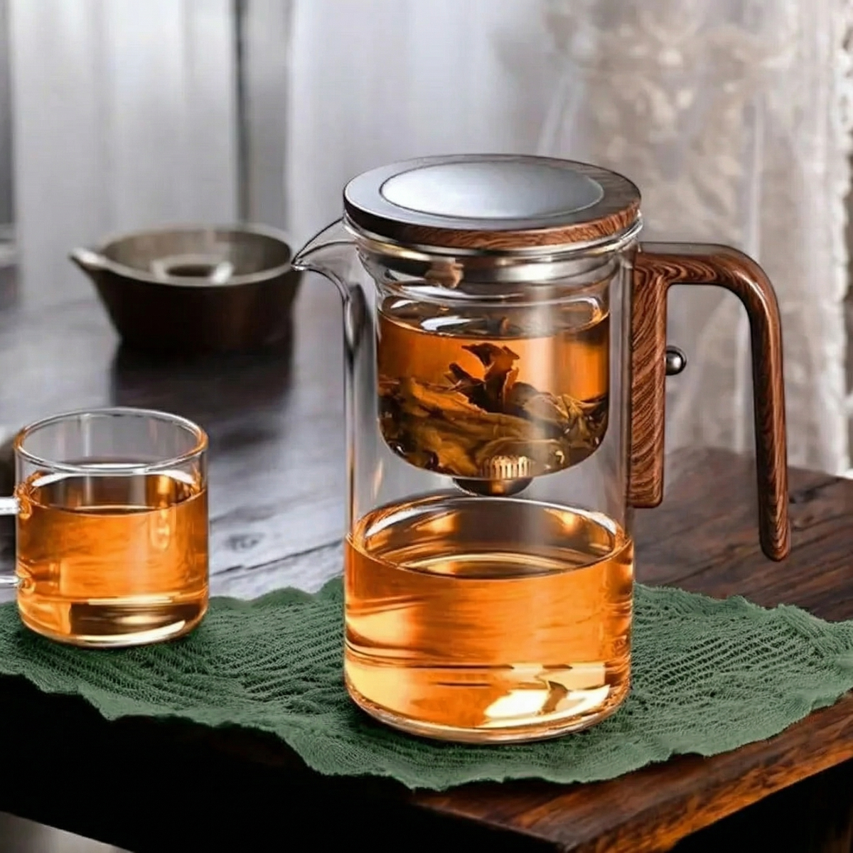 Glass Teapot with Magnetic Tea Release System