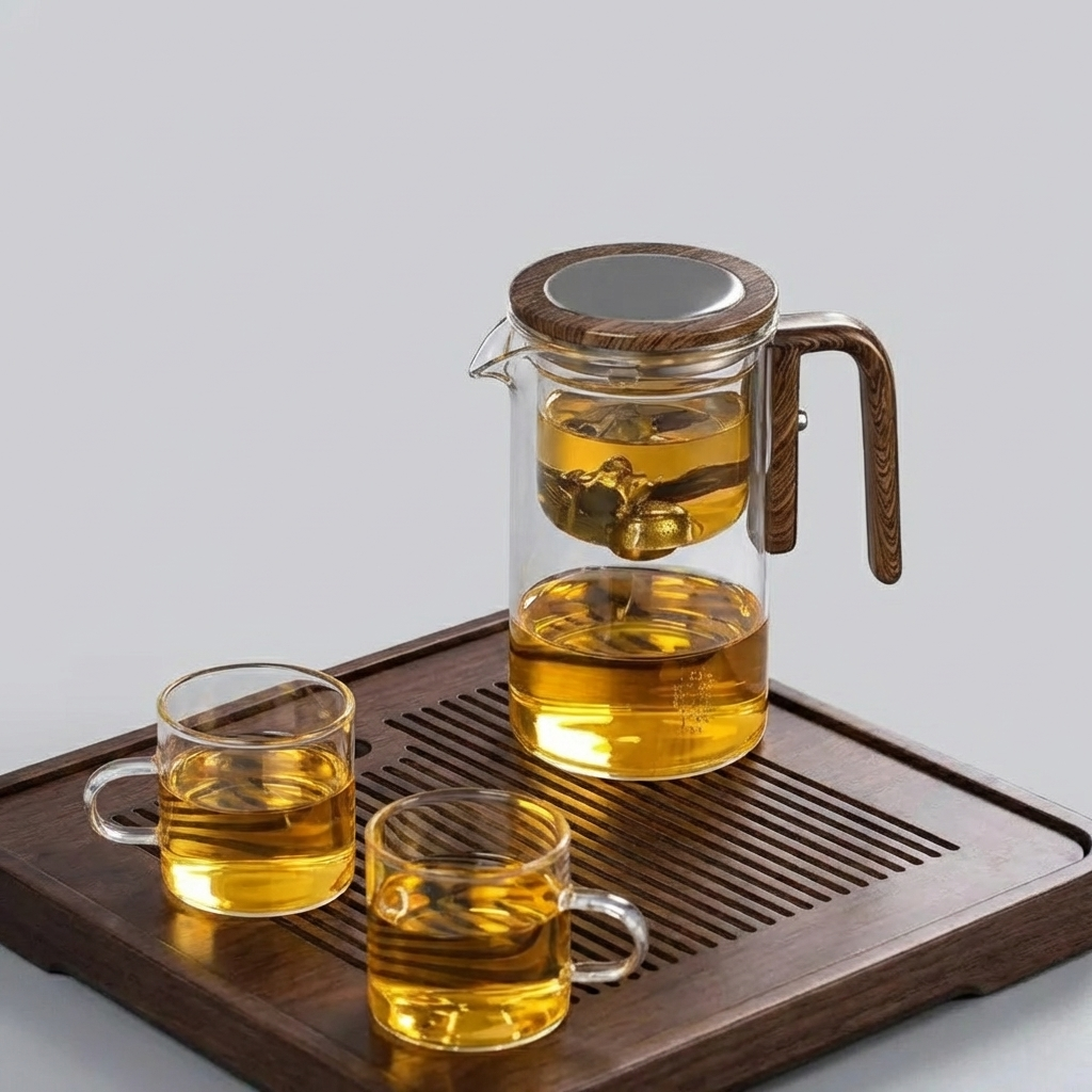 Glass Teapot with Magnetic Tea Release System