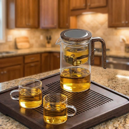 Glass Teapot with Magnetic Tea Release System