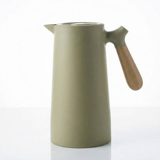 Elegant Insulated Glass Carafe with Wooden Handle for Optimal Temperature Control