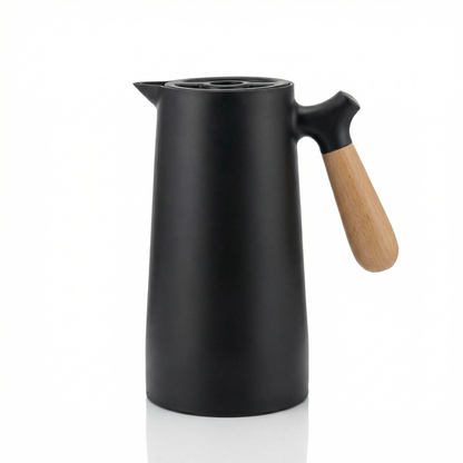 Elegant Insulated Glass Carafe with Wooden Handle for Optimal Temperature Control