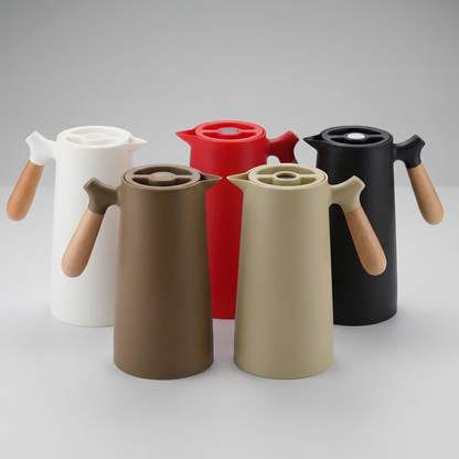 Elegant Insulated Glass Carafe with Wooden Handle for Optimal Temperature Control