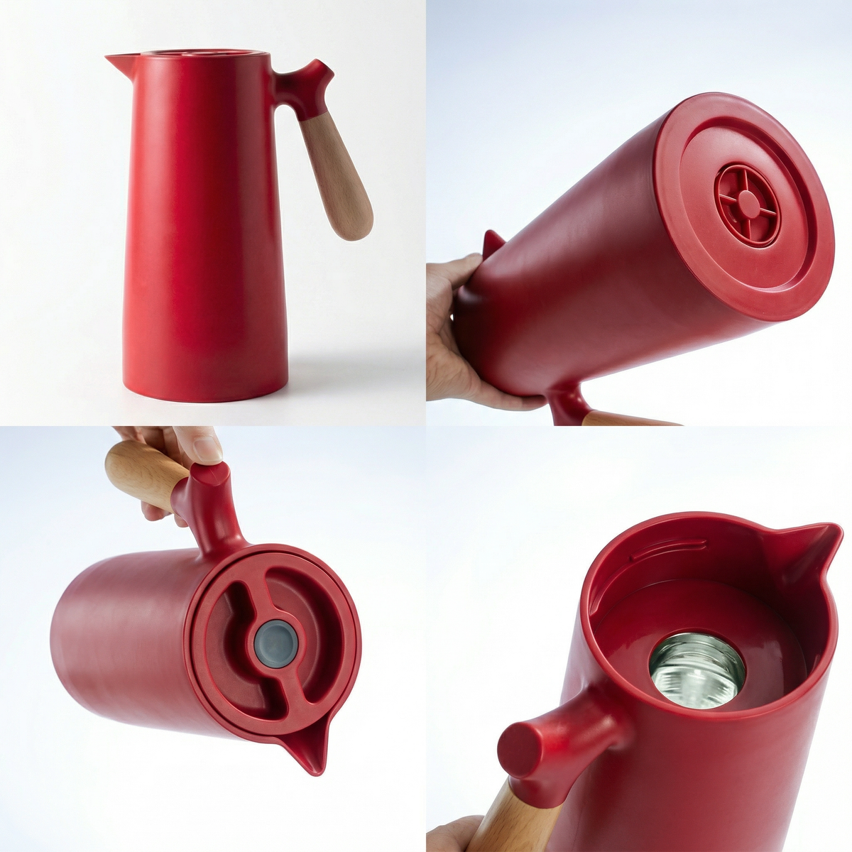 Elegant Insulated Glass Carafe with Wooden Handle for Optimal Temperature Control