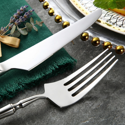 Elegant Cutlery Set | Stainless Steel with Glossy Finish | 30-Piece Dining Set for Timeless Meals