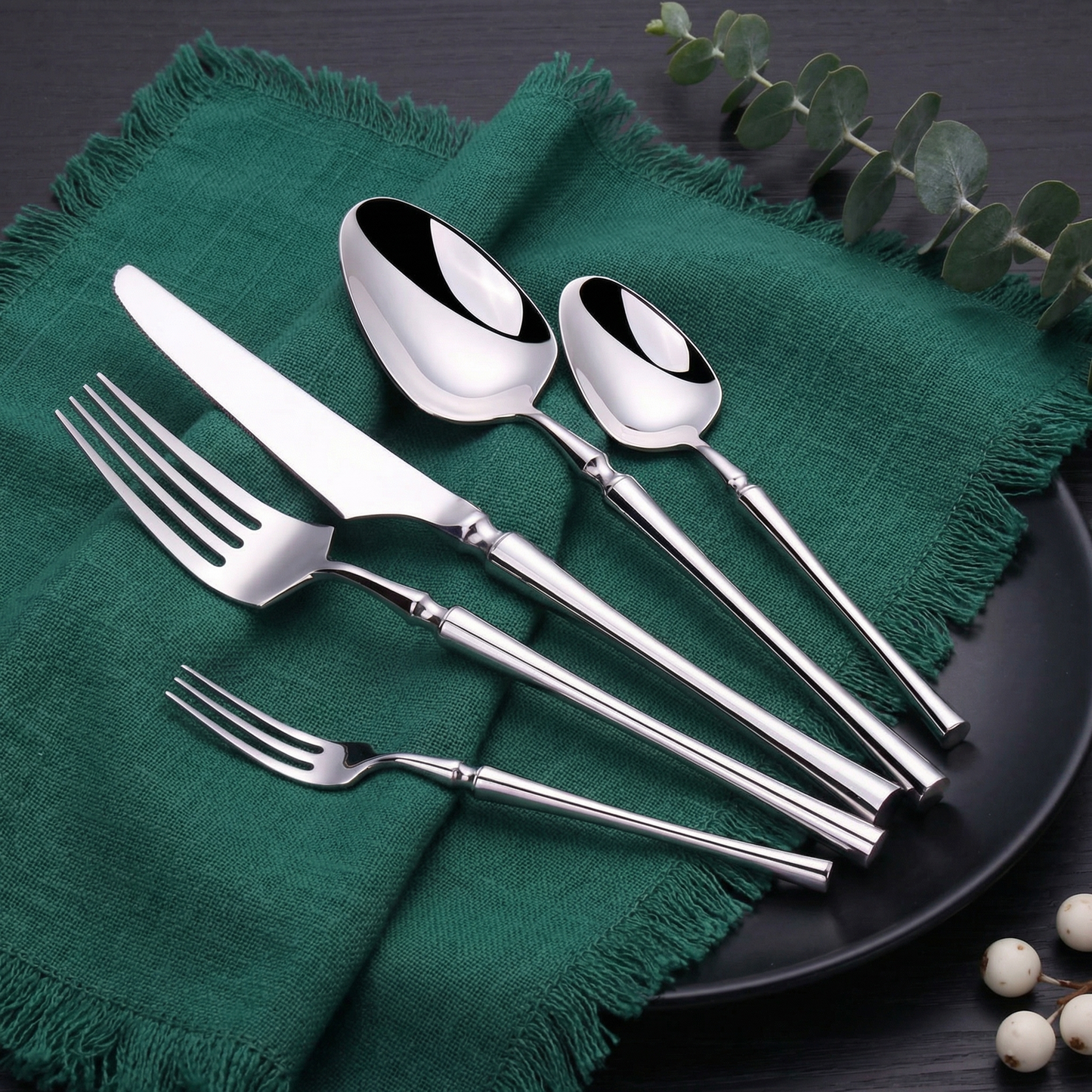Elegant Cutlery Set | Stainless Steel with Glossy Finish | 30-Piece Dining Set for Timeless Meals