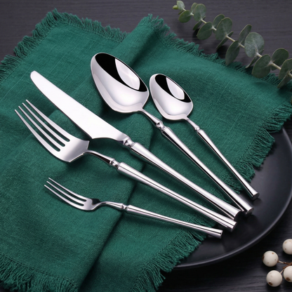 Elegant Cutlery Set | Stainless Steel with Glossy Finish | 30-Piece Dining Set for Timeless Meals