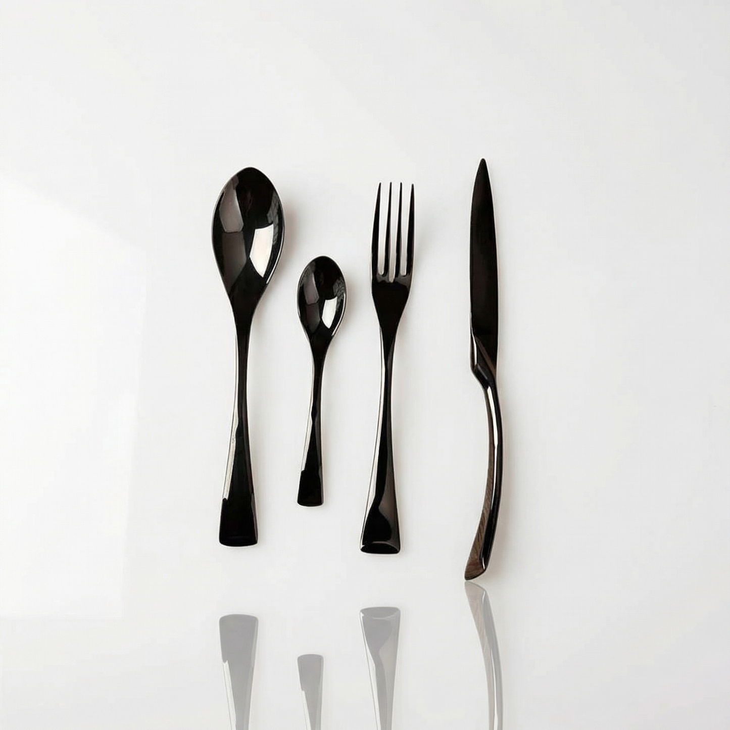 Black Stainless Steel Cutlery Set for Modern Dining