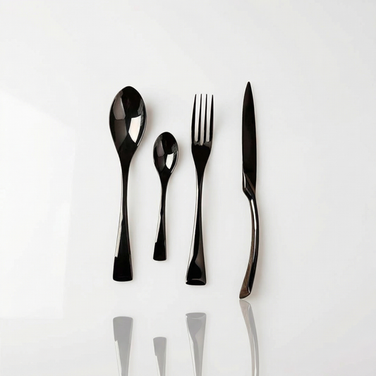 Black Stainless Steel Cutlery Set for Modern Dining
