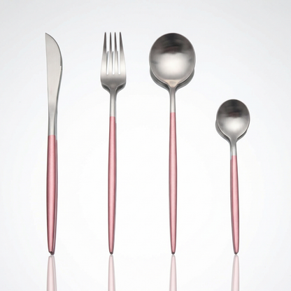 Elegant Cutlery Set | 24-Piece Stainless Steel with Gold & Silver Finish