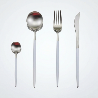 Elegant Cutlery Set | 24-Piece Stainless Steel with Gold & Silver Finish