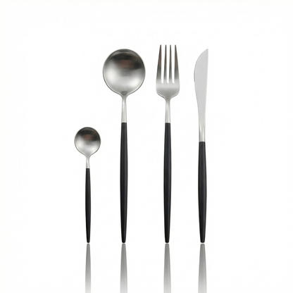 Elegant Cutlery Set | 24-Piece Stainless Steel with Gold & Silver Finish