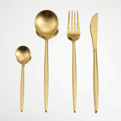 Elegant Cutlery Set | 24-Piece Stainless Steel with Gold & Silver Finish