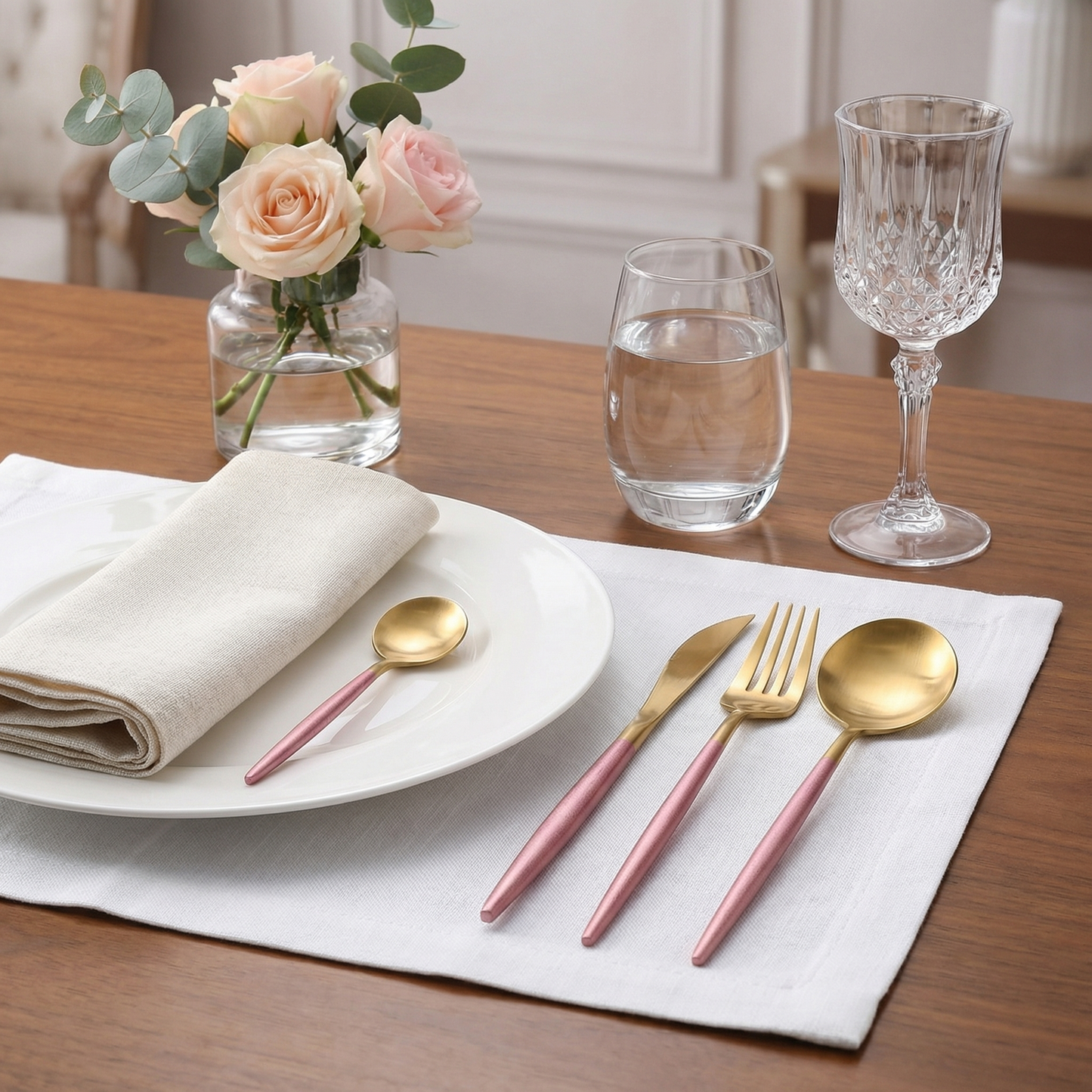 Elegant Cutlery Set | 24-Piece Stainless Steel with Gold & Silver Finish