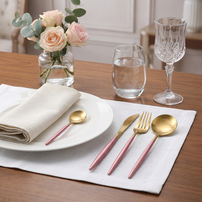 Elegant Cutlery Set | 24-Piece Stainless Steel with Gold & Silver Finish