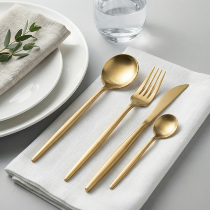Elegant Cutlery Set | 24-Piece Stainless Steel with Gold & Silver Finish