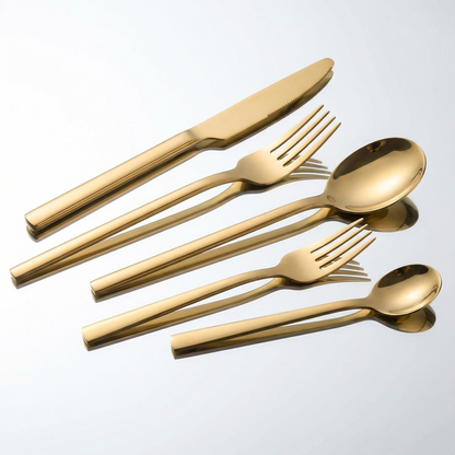 Elegant 30-Piece Cutlery Set with Ergonomic Design | Rust-Resistant Kitchen Utensils for Modern Dining