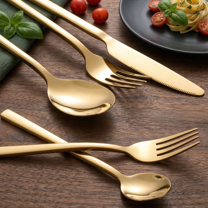 Elegant 30-Piece Cutlery Set with Ergonomic Design | Rust-Resistant Kitchen Utensils for Modern Dining