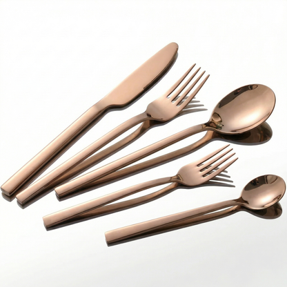 Elegant 30-Piece Cutlery Set with Ergonomic Design | Rust-Resistant Kitchen Utensils for Modern Dining