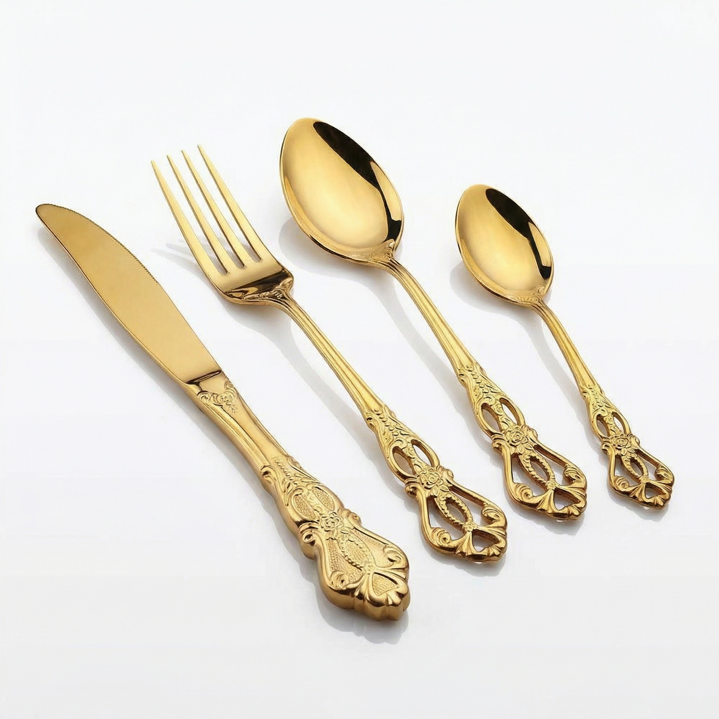Elegant Stainless Steel Cutlery Set with Hand-Forged Finish | 24-Piece Dining Essential for Timeless Elegance