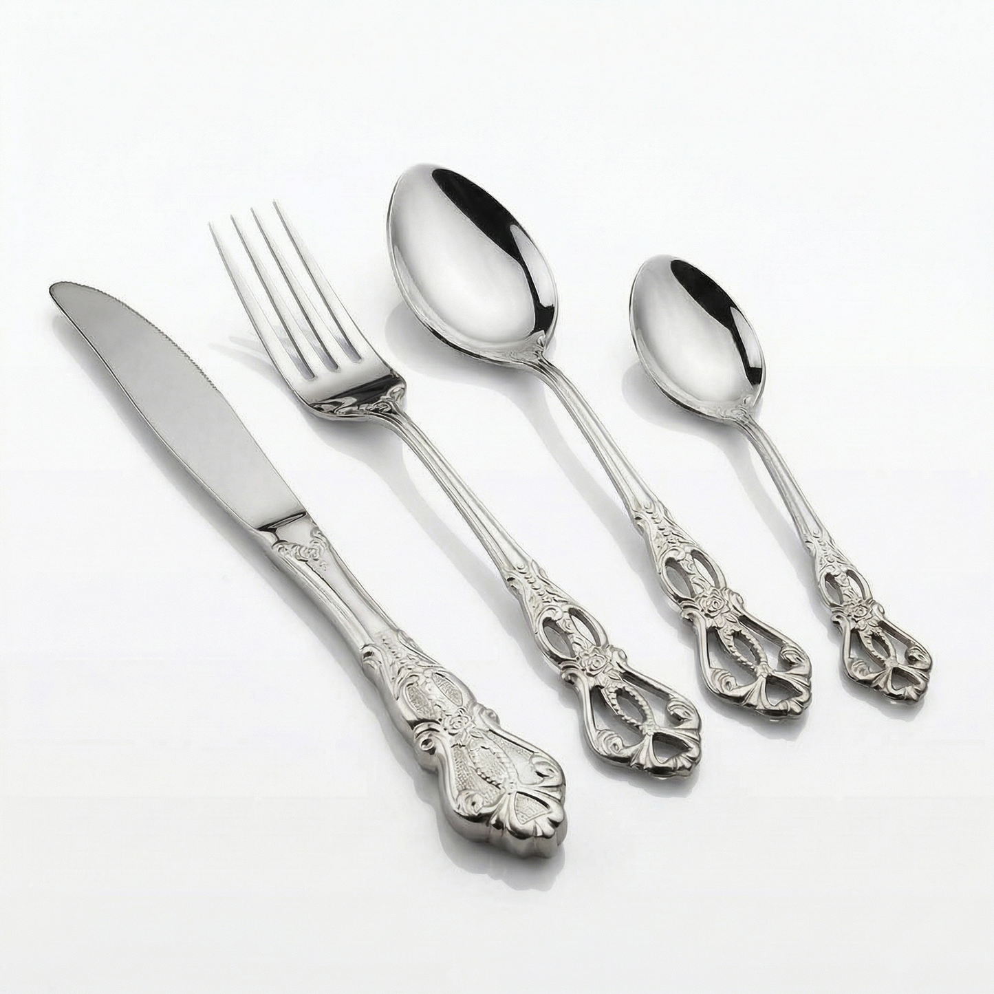 Elegant Stainless Steel Cutlery Set with Hand-Forged Finish | 24-Piece Dining Essential for Timeless Elegance