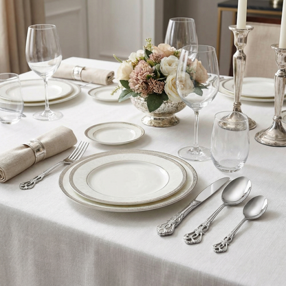 Elegant Stainless Steel Cutlery Set with Hand-Forged Finish | 24-Piece Dining Essential for Timeless Elegance