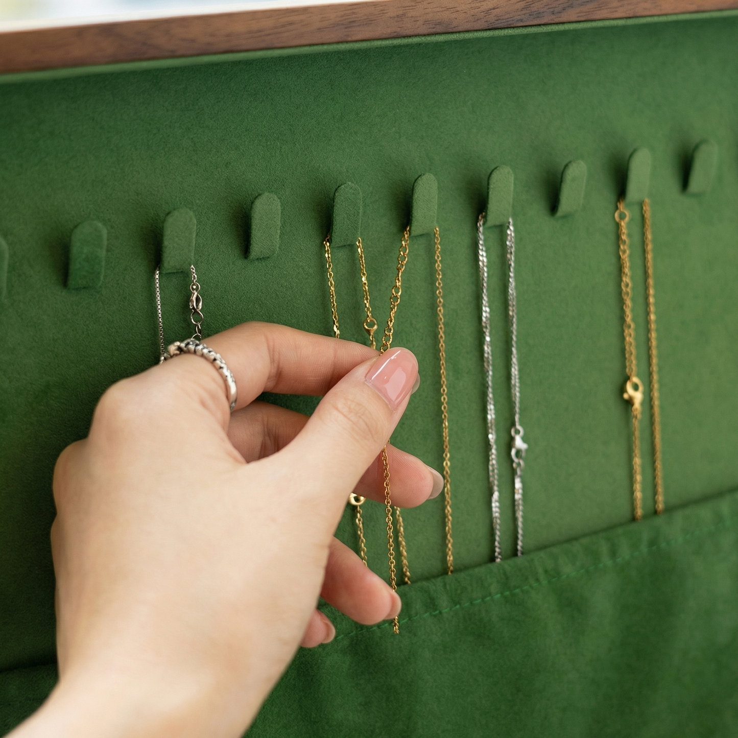 Elegant Jewelry Box for Women | Double-Layer Walnut Organizer with Velvet Lining