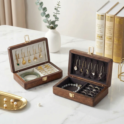 Elegant Jewelry Box for Women with Velvet Lining | Two-Tier Jewelry Organizer for Safe Storage