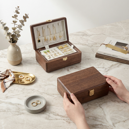 Elegant Jewelry Box for Women with Velvet Lining | Two-Tier Jewelry Organizer for Safe Storage